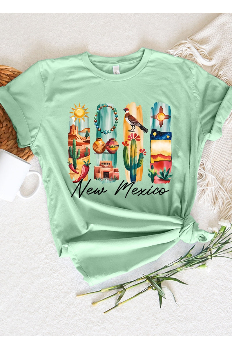 US3001-E3061NM New Mexico State Brushstroke Graphic Tee $12.5