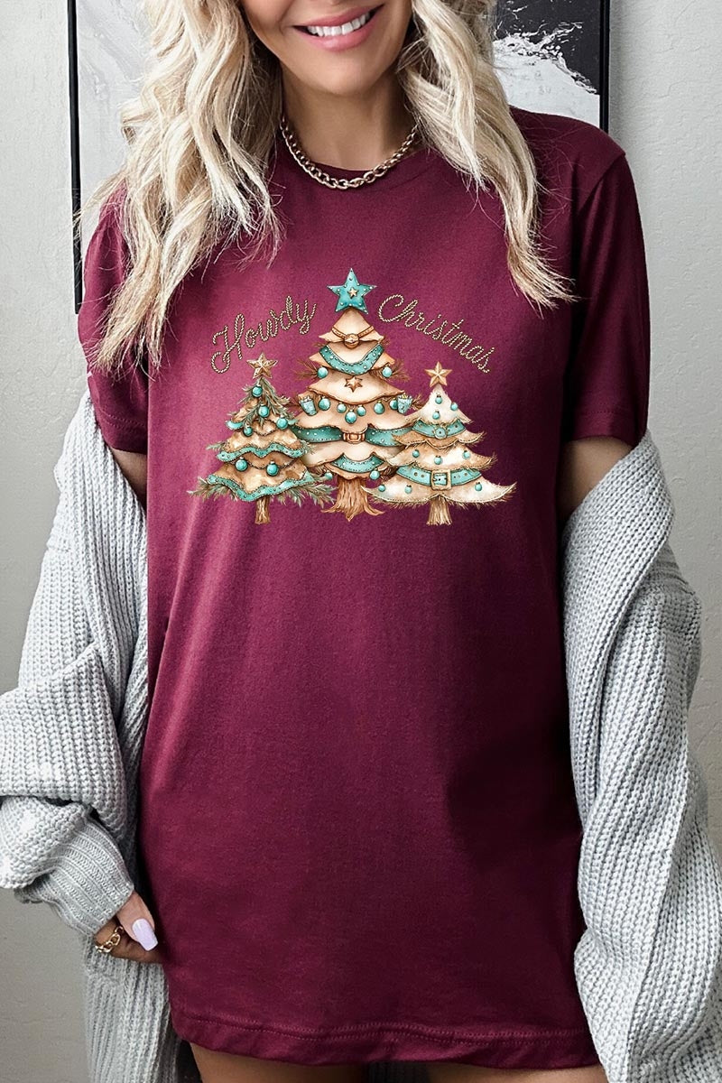 US3001-E3185 Howdy Christmas Graphic Tee $12.5
