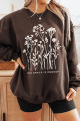 UL180-E3146 Christian Wildflower Graphic Sweatshirt $20