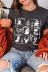 US3001-E3215 Christmas Icons Graphic Tee $12.5