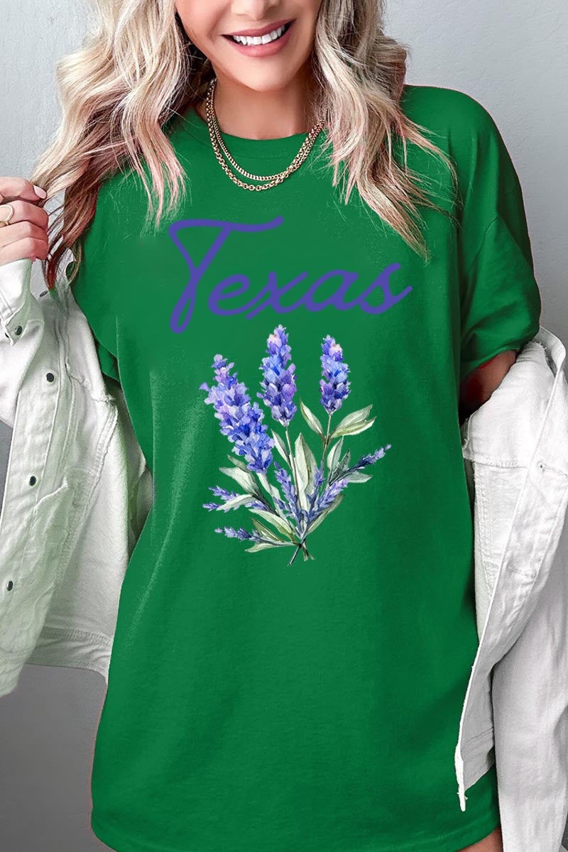 5000-E3060 Texas Bluebonnet Graphic Heavy Cotton Tee $9