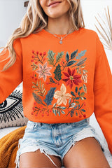 UL180P-E3186 Floral Christmas Graphic Plus Sweatshirt $25
