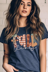 US3001-E3071 Fall Vibes Rustic Script Graphic Tee $12.5