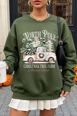 UL180-E3174 North Pole Christmas Graphic Sweatshirt $20