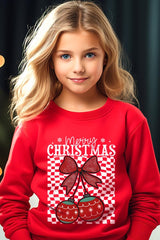 UL180B-E3196Z Cherry Ornament Christmas Kids Graphic Sweatshirt $20