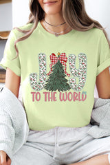 US3001-E3213 Joy to the World Graphic Tee $12.5