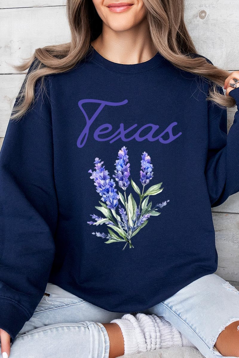 UL180-E3060 Texas Bluebonnet Graphic Sweatshirt $20