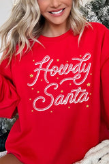 UL180-E3199 Howdy Santa Graphic Sweatshirt $20