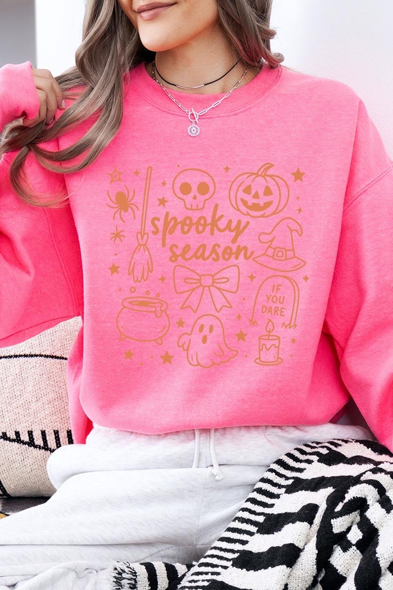 UL180P-E3141 Halloween Doodle Graphic Plus Sweatshirt $25