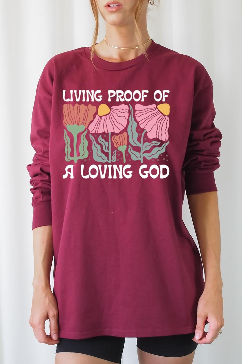 UL240-E3066 Living Proof of a Loving God Long Sleeve Tee $13.75