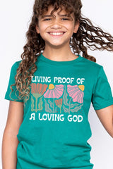 US3001Y-E3066Z Living Proof of a Loving God Kids Graphic Tee $11