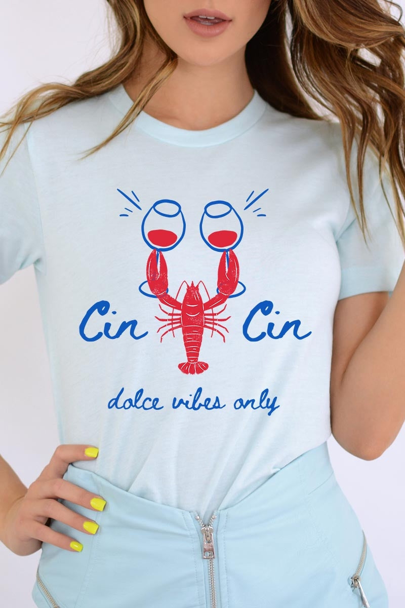 US3001P-E3069 Cin Cin Lobster Celebration Graphic Plus Tee $16