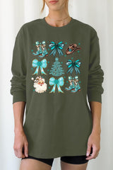 UL240-E3180 Western Christmas Graphic Long Sleeve Tee $13.75