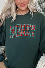 UL180-E3210 Classic Plaid Merry Graphic Sweatshirt $20