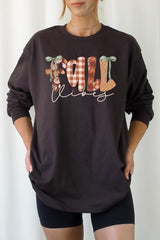 UL240P-E3071 Fall Vibes Rustic Graphic Plus Long Sleeve Tee $17