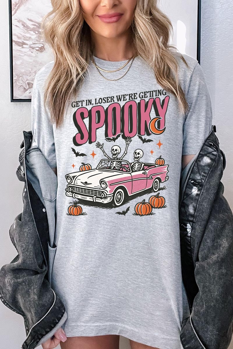 US3001P-E3142 Spooky Skeleton Graphic Plus Tee $16
