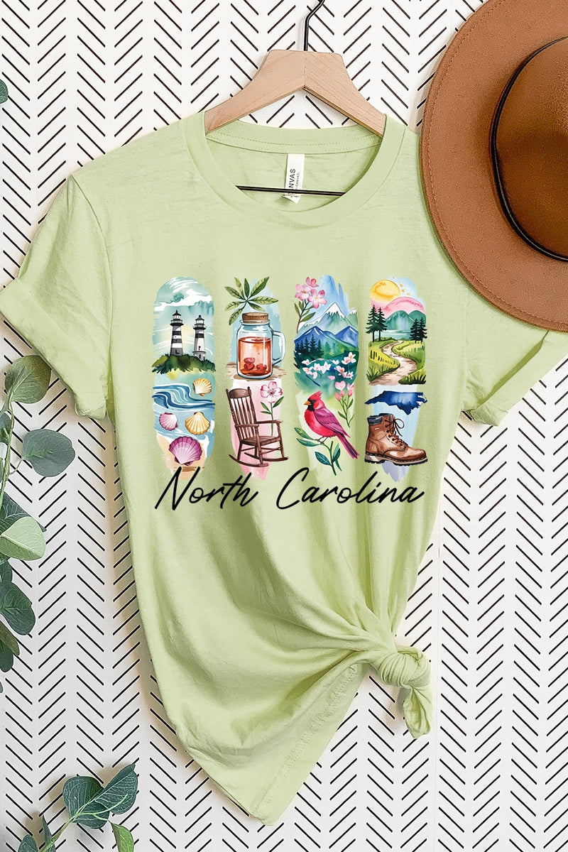 US3001P-E3061NC North Carolina State Brushstroke Graphic Plus Tee $16