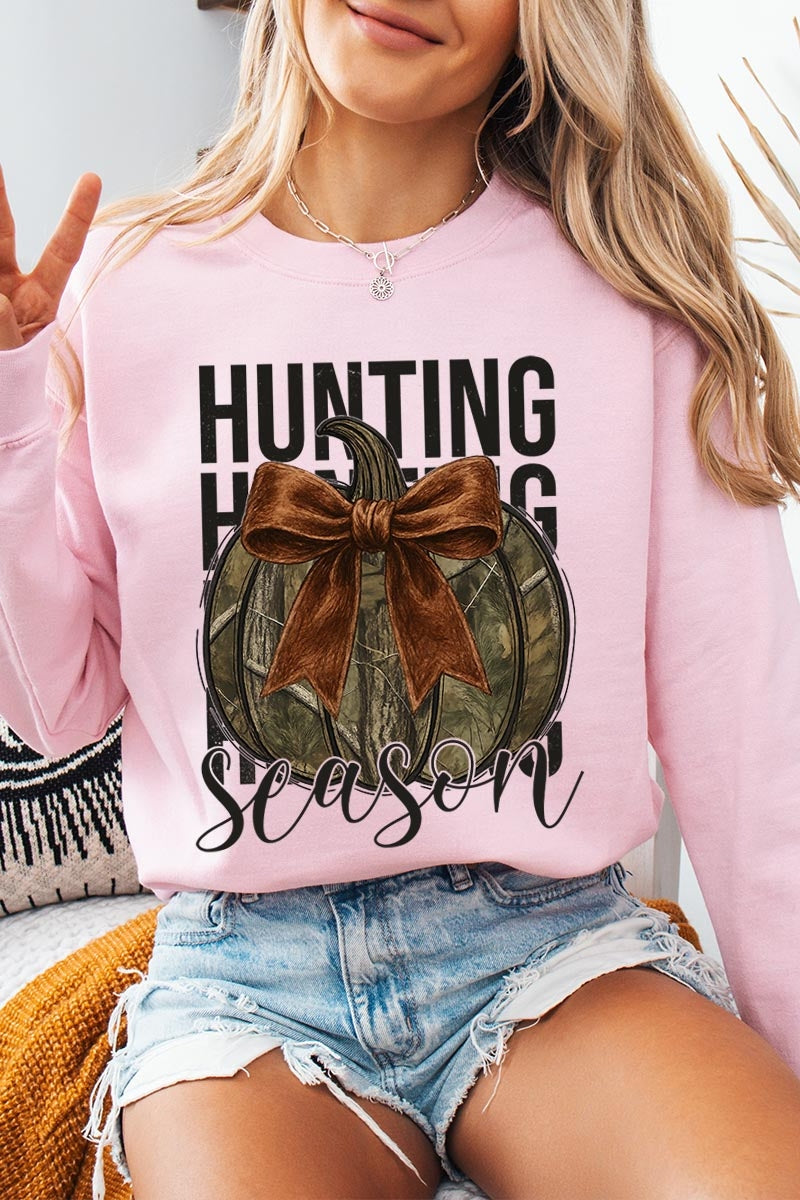 UL180-E3190 Hunting Pumpkin Bow Graphic Sweatshirt $20