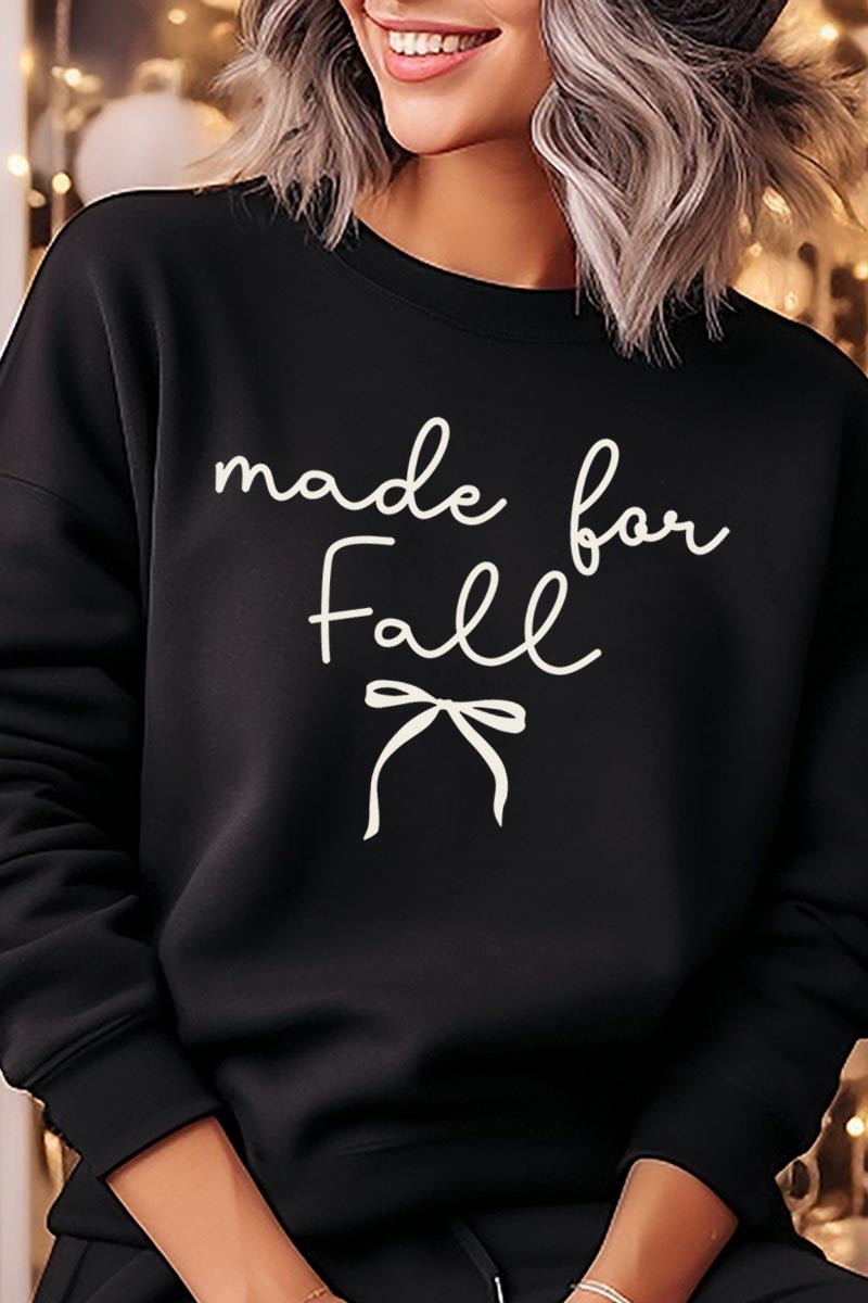 UL180P-E3151 Made For Fall Graphic Plus Sweatshirt $25