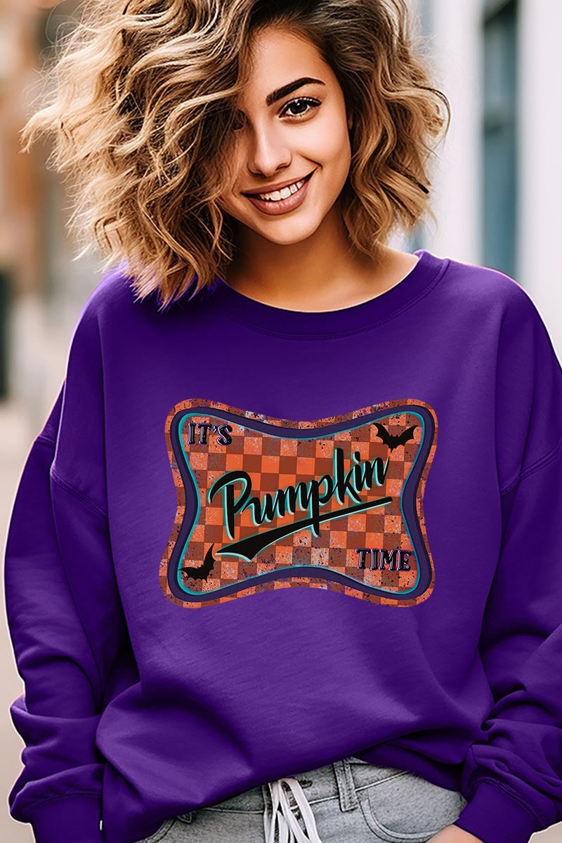 UL180P-E3144 Itu2019s pumpkin time Graphic Plus Sweatshirt $25