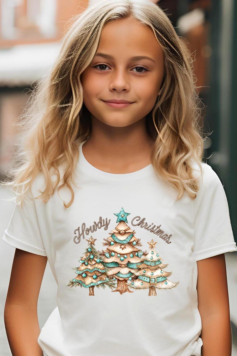 US3001Y-E3185Z Howdy Christmas Kids Graphic Tee $11