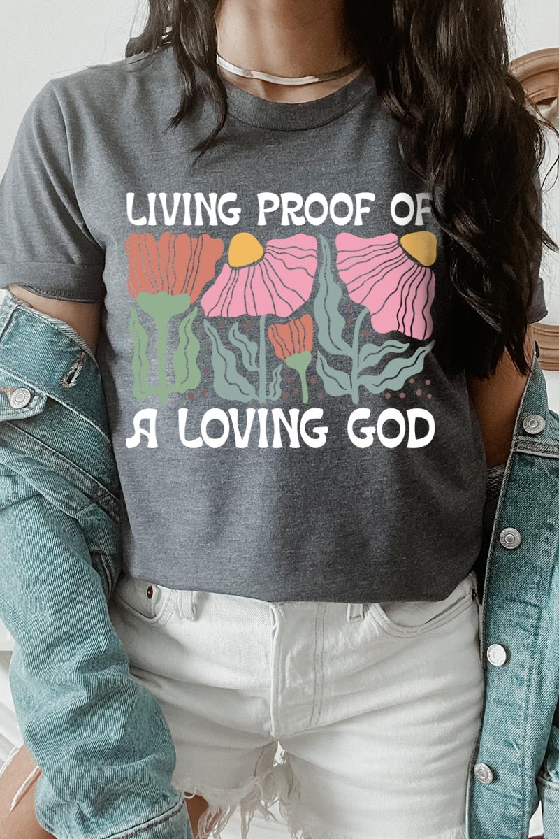 US3001P-E3066 Living Proof of a Loving God Graphic Plus Tee $16