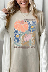5000-E3067 Consider the Wildflowers Graphic Heavy Cotton Tee $9