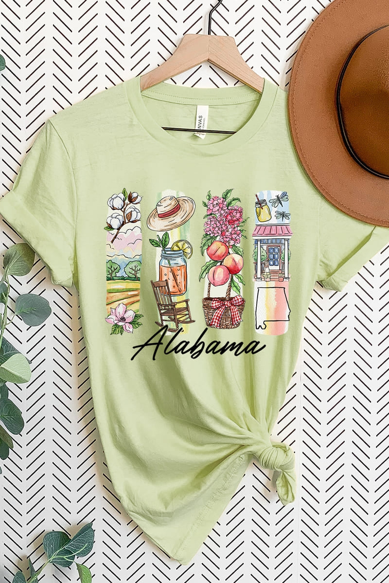US3001-E3061AL Alabama State Brushstroke Graphic Tee $12.5