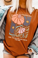 US3001P-E3067 Consider the Wildflowers Graphic Plus Tee $16