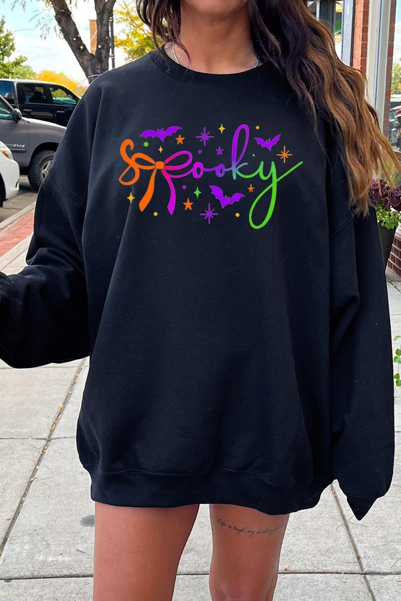 UL180-E3109 Spooky Halloween Graphic Sweatshirt $20