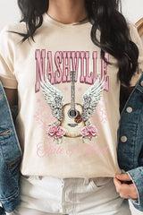 US3001-E3157 Nashville Rose Graphic Tee $12.5