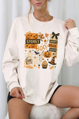 UL240P-E3084 Halloween collage Graphic Plus Long Sleeve Tee $17