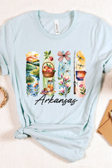 US3001-E3061AR Arkansas State Brushstroke Graphic Tee $12.5