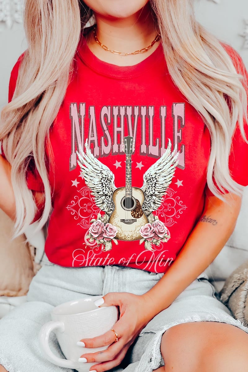 US3001P-E3157 Nashville Rose Graphic Plus Tee $16