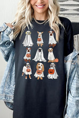5000-E3106 Halloween Ghost Dog Graphic Heavy Cotton Tee $9