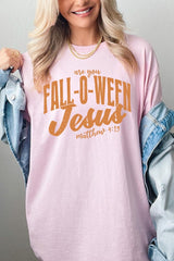 5000P-E3143 Are You Fall O Ween Jesus Plus Heavy Cotton Tee $12.75