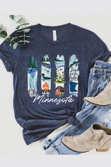 US3001P-E3061MN Minnesota State Brushstroke Graphic Plus Tee $16