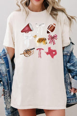 5000P-E3079 Texas Football Graphic Plus Heavy Cotton Tee $12.75