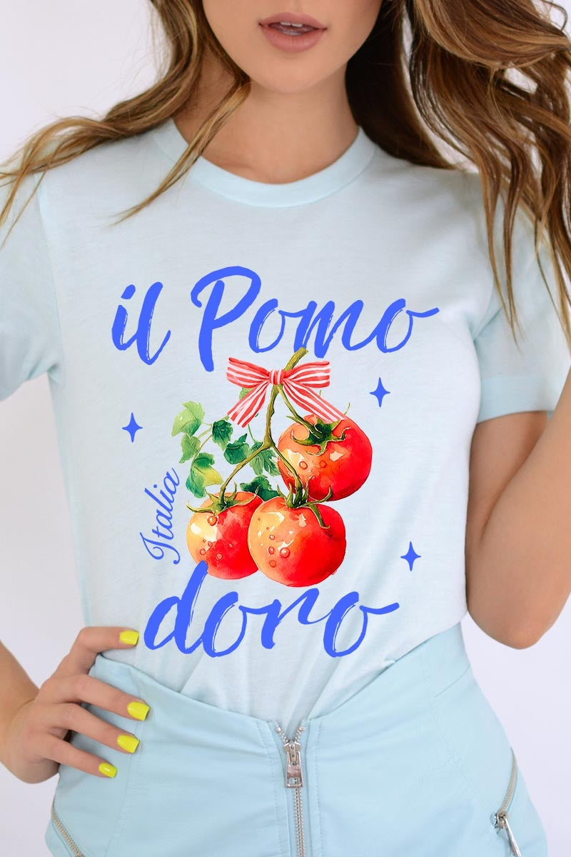 US3001P-E3070 Il Pomodoro Tomato Art Graphic Plus Tee $16