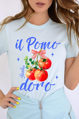 US3001-E3070 Il Pomodoro Tomato Art Graphic Tee $12.5