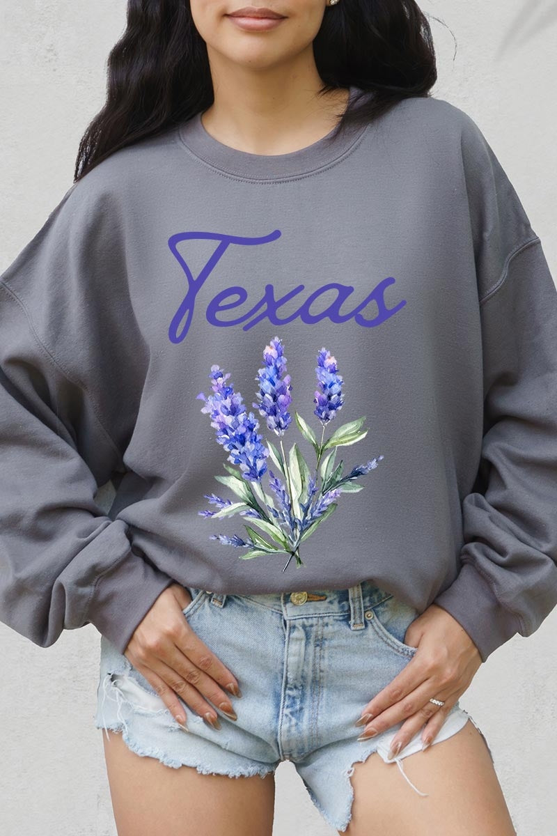UL180-E3060 Texas Bluebonnet Graphic Sweatshirt $20