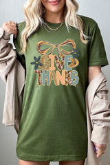 US3001-E3154 Give Thanks Bow Graphic Tee $12.5