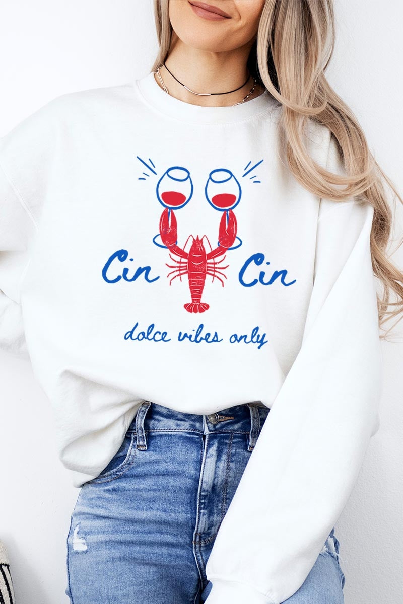 UL180P-E3069 Cin Cin Lobster Celebration Plus Sweatshirt $25