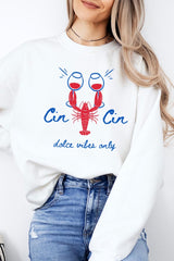 UL180-E3069 Cin Cin Lobster Celebration Graphic Sweatshirt $20