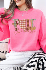 UL180-E3071 Fall Vibes Rustic Script Graphic Sweatshirt $20