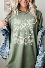 5000-E3162 Fall Pumpkin Graphic Heavy Cotton Tee $9