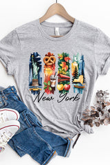 US3001-E3061NY New York State Brushstroke Graphic Tee $12.5