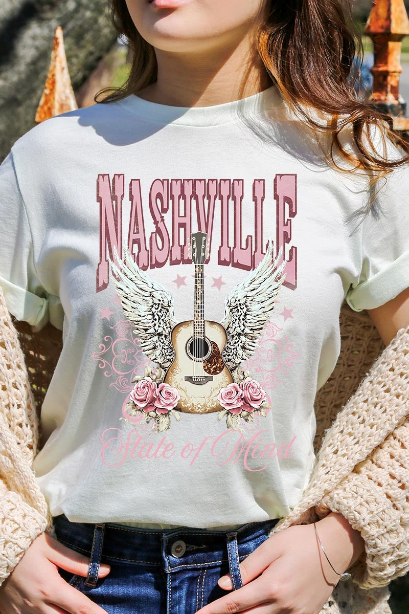 US3001P-E3157 Nashville Rose Graphic Plus Tee $16