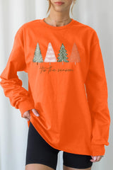 UL240P-E3218 Rustic Christmas Trees Graphic Plus Long Sleeve Tee $17