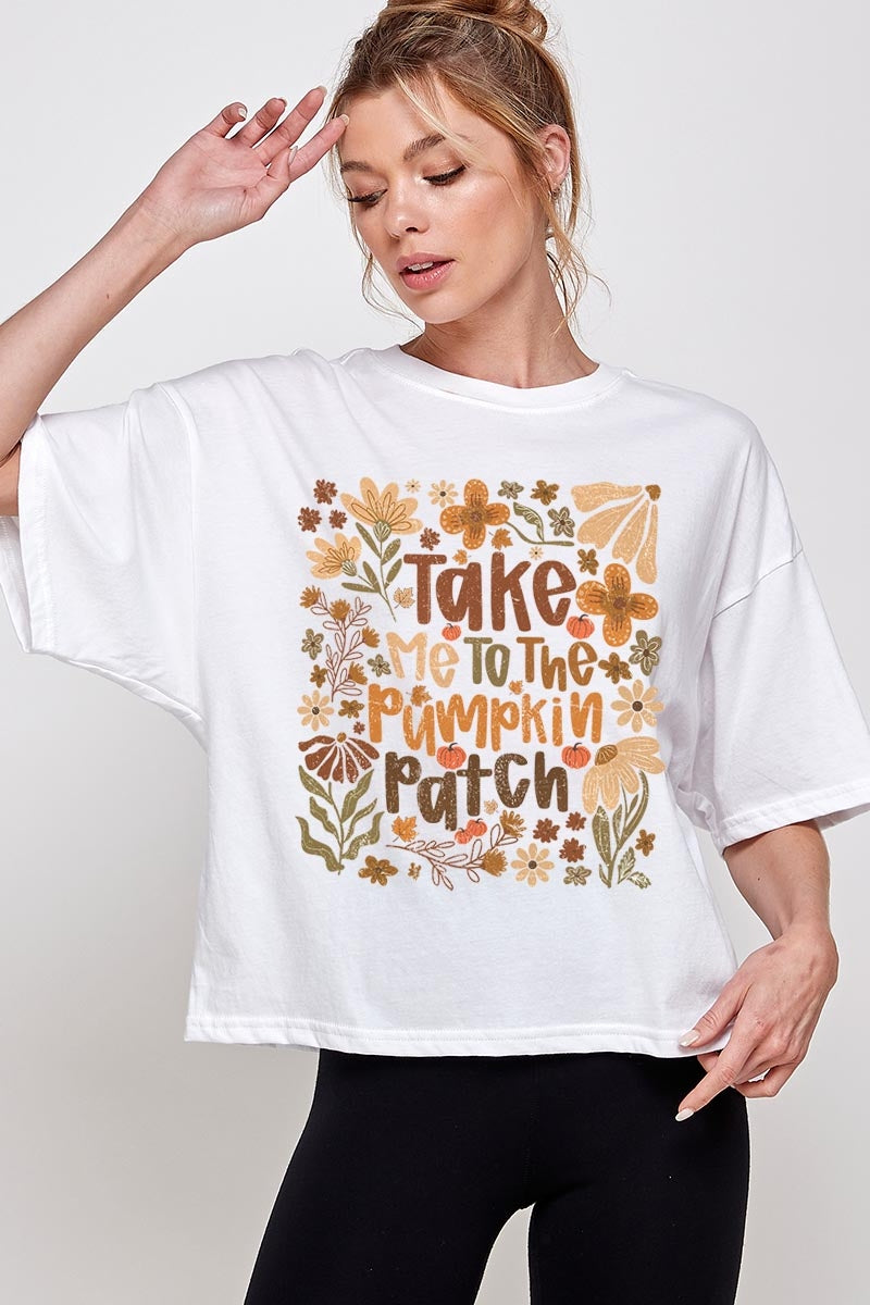 CTS-E3136 Take Me To The Pumpkin Patch Relaxed Crop Top $11